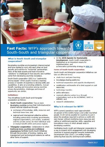 Fact Facts: WFP’s Approach Towards South-South And Triangular Cooperation
