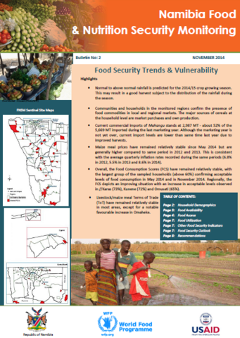 Namibia - Food and Nutrition Security Monitoring, 2014