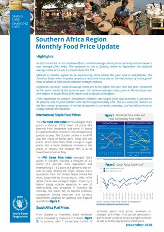 Southern Africa - Monthly Food Price Update, 2018