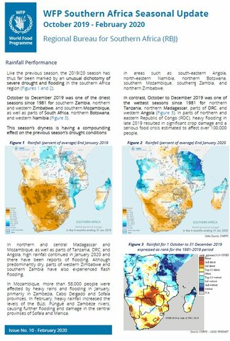 Southern Africa - Seasonal Monitor, February 2020