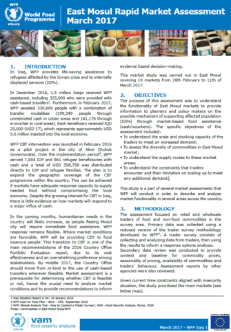 Iraq - East Mosul Rapid Market Assessment, March 2017