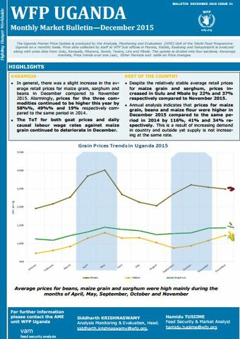 Uganda Monthly Market Monitor 2015 World Food Programme