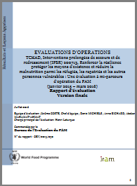 Chad PRRO 200713 Building Resilience, Protecting Livelihoods and Reducing Malnutrition of Refugees, Returnees and other Vulnerable People: An Operation Evaluation