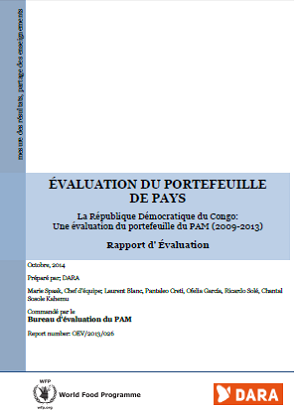 The Democratic Republic of Congo (DRC): an evaluation of WFP's Portfolio (2009-2013)