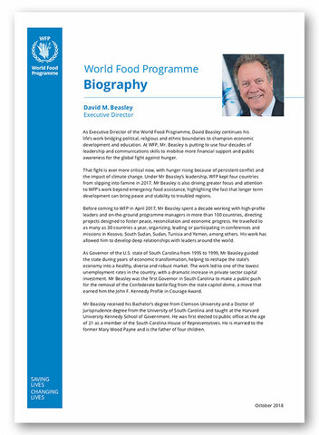 2018 - WFP Executive Director - Biography