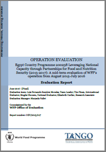 Egypt CP 200238 (2013-2017) Leveraging National Capacity Through Partnerships For Food And Nutrition Security: An Operation Evaluation