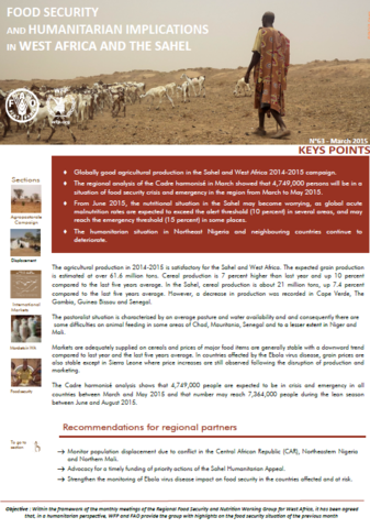 West Africa and the Sahel - Food Security and Humanitarian Implications, 2015