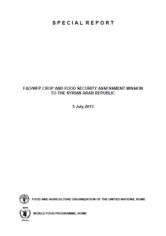 Syrian Arab Republic - FAO/WFP Crop and Food Security Assessment Mission, July 2013