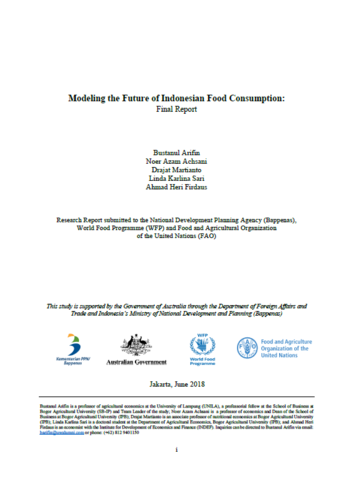 WFP/FAO Modeling the Future of Indonesian Food Consumption, June 2018
