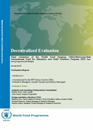 Kenya, Food for Education and Child Nutrition: an endline evaluation