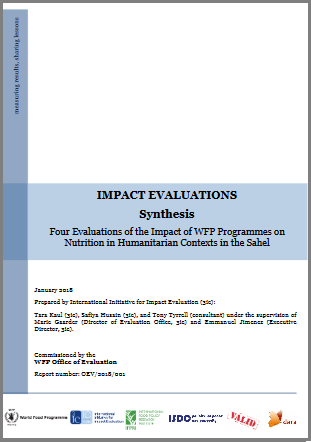 Four Evaluations of the Impact of WFP Programmes on Nutrition in Humanitarian Contexts in the Sahel: A Synthesis