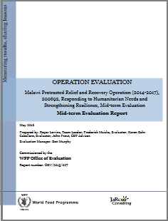 Malawi PRRO 200692 Responding To Humanitarian Needs And Strengthening Resilience: A mid-term Operation Evaluation