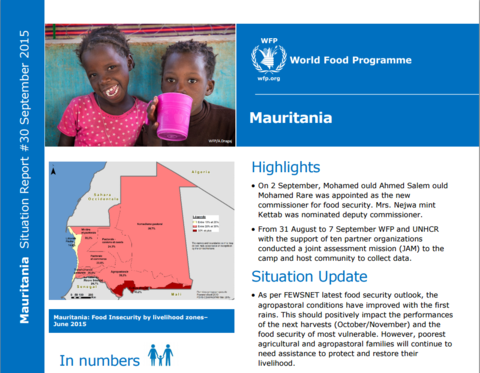 WFP Mauritania Situation Report #30, September 2015