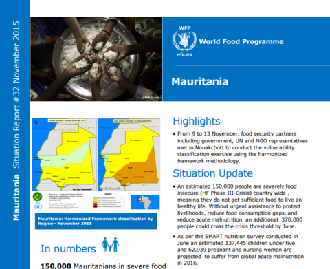 WFP Mauritania Situation Report #32, November 2015