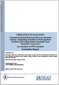 Myanmar PRRO 200299 "Supporting Transition by Reducing Food Insecurity and Undernutrition among the Most Vulnerable": An Operation Evaluation