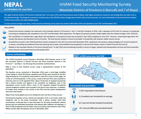 Nepal - mVAM Monitoring