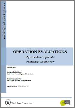 Annual Synthesis of Operation Evaluations (2015-2016) Partnerships for the Future