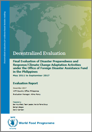 Philippines, Disaster Preparedness and Response/Climate Change Adaptation Activities: An Evaluation