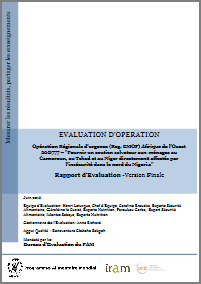 West Africa Regional EMOP 200777 Providing life-saving support to households in Cameroon, Chad, and Niger directly affected by insecurity in northern Nigeria: An Operation Evaluation