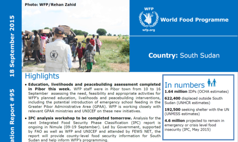 WFP South Sudan Situation Report #95, 19 September 2015