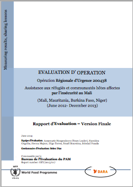 Regional EMOP 200438 Assistance to Refugees and Internally Displaced Persons Affected by Insecurity in Mali, Mauritania, Burkina Faso, Niger (2012-2013): An Operation Evaluation