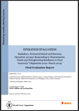 Zimbabwe PRRO 200453 Responding to Humanitarian Needs and Strengthening Resilience to Food Insecurity: An Operation Evaluation.