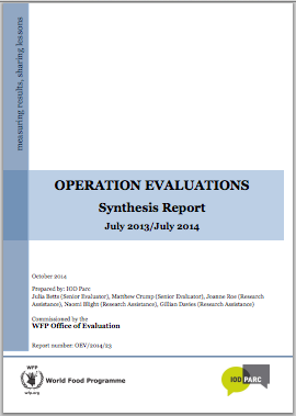 Annual Synthesis of Operations Evaluations (June 2013 - July 2014)