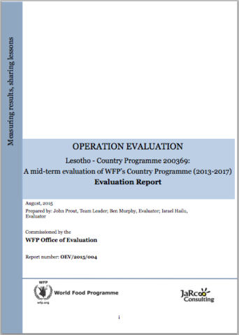 Lesotho CP 200369: An Operation Evaluation
