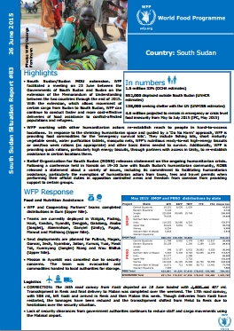 WFP South Sudan Situation Report #83, 26 June 2015