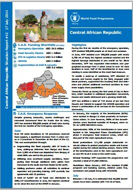 WFP C.A.R. Situation Report #42, 17 July 2014