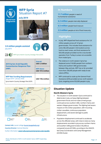 Situation Report, Syrian Arab Republic