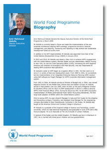 2017 -  WFP Deputy Executive Director - Biography