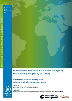 Türkiye, ECHO funded Emergency Social Safety Net: an evaluation