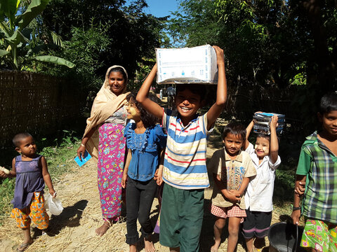 People carrying boxes