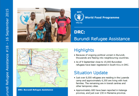 WFP DRC Burundi Refugee Assistance Situation Report #18, 16 September 2015