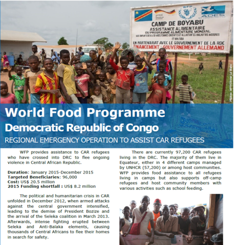WFP Fact sheet on regional emergency operation to assist Central Africa ...