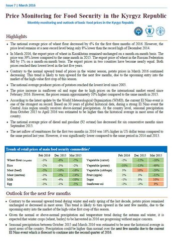 Bulletin - Price Monitoring for Food Security in the Kyrgyz Republic