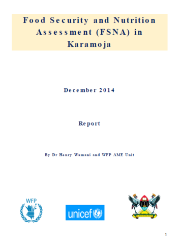Uganda - Food Security and Nutrition Assessment (FSNA) in Karamoja, December 2014