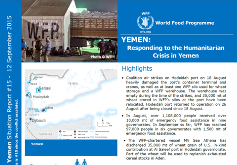 WFP Yemen Situation Report #15, 12 September 2015