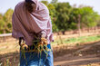 A woman participating in a WFP-backed resilience project Kao-mossi village in Burkina Faso’s Nord region