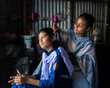 Two girls in a slum in Bangladesh