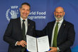Photo: WFP/Photo gallery: CIMMYT Director General Dr. Bram Govaerts and Matthew Hollingworth, Assistant Executive Director of WFP, at the MOU signing ceremony.