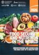 Cover of the 2026 State of Food Security and Nutrition in the World report, featuring fruits, vegetables, nuts, eggs and other foods on a dark background.
