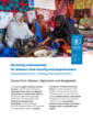 Participants take part in a WFP sewing and handicrafts training session, learning marketable skills to strengthen livelihoods, food security and resilience.