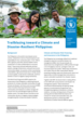 Cover of a World Food Programme publication titled “Trailblazing toward a Climate and Disaster-Resilient Philippines,” featuring individuals working in a lush agricultural field. The page includes WFP branding and introductory text on climate and disaster risk resilience in the Philippines.