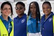four women who are wearing WFP t-shirts