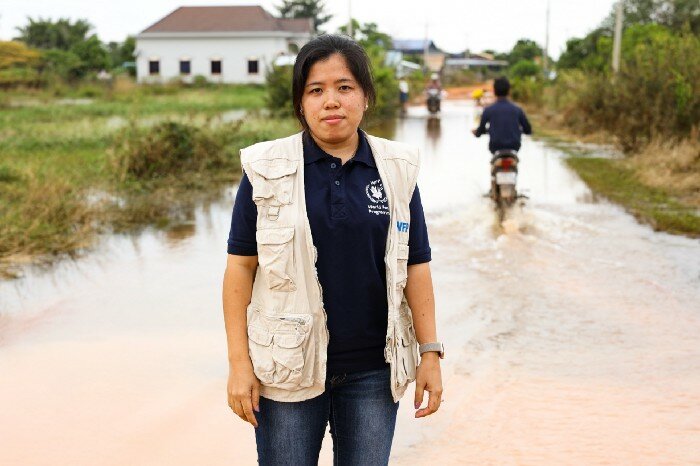 a woman with WFP vest