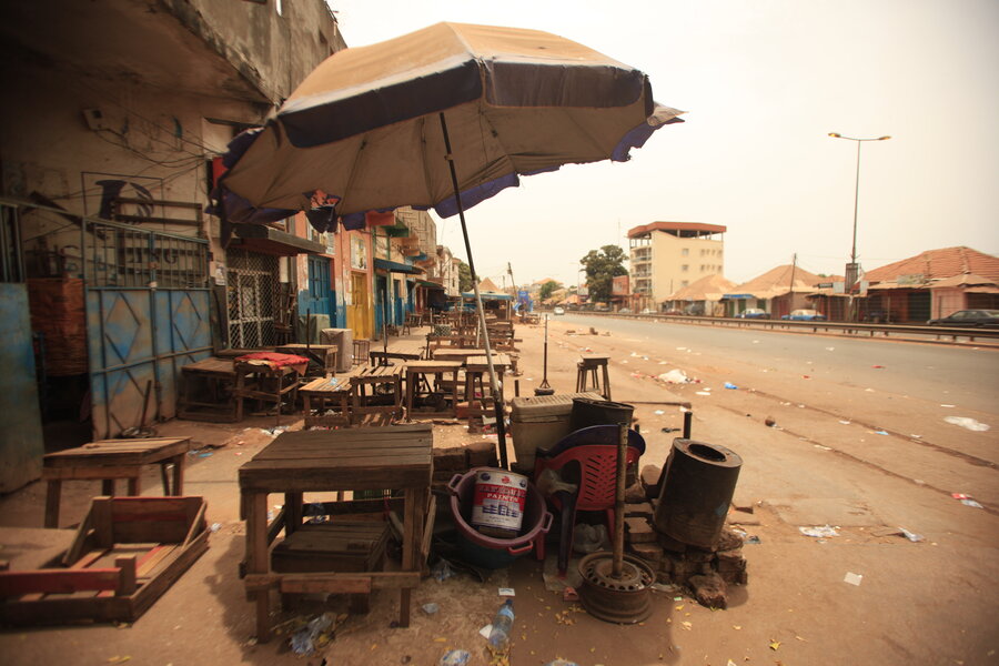 An abandoned street market in Bissau during COVID-19 lockdown in 2020. Credit: Renata Lobo/WFP 