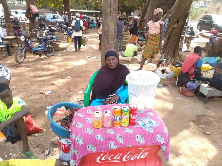 Caption: Alda sells beverages in February 2021. Credit: Luis Iala/WFP