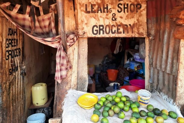 Leah Wairimu received four cash transfers from WFP and used the money to start a grocery business. Photo: WFP/Martin Karimi